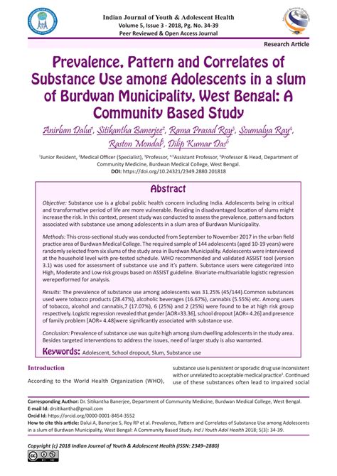 Substance use prevalence, patterns, and correlates in  .